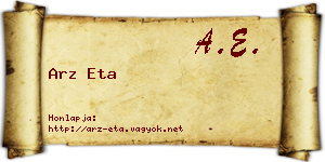 Arz Eta névjegykártya